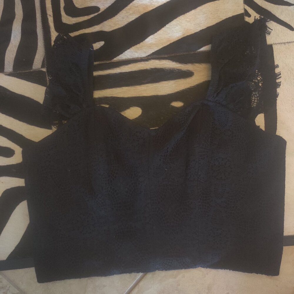 Vixen by Micheline Pitt lace top size 3xl New  le femme en noir (fits 2x)